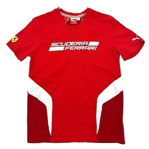 Ferrari Puma Tee Shirt Adult Small Red Short Sleeve Logo Graphic Top Racing